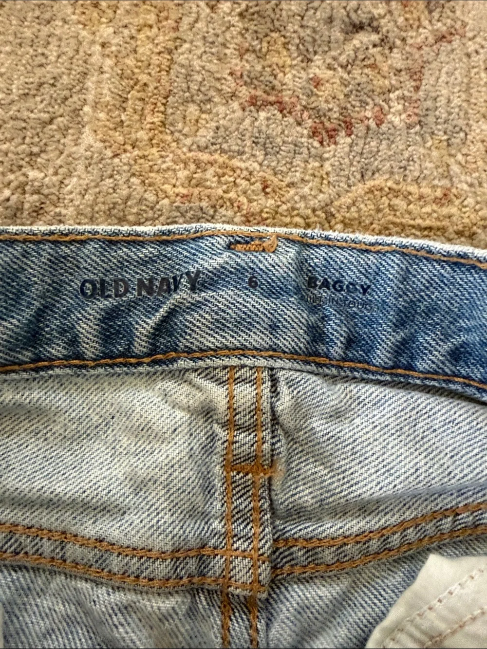 Old Navy Light Blue Denim Kids' Shorts with White Bolt